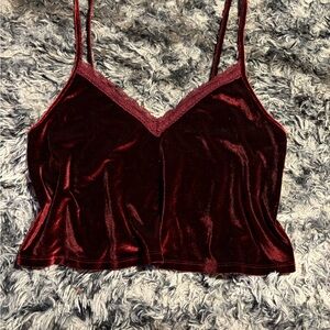 Velvet Burgundy Camisole Top